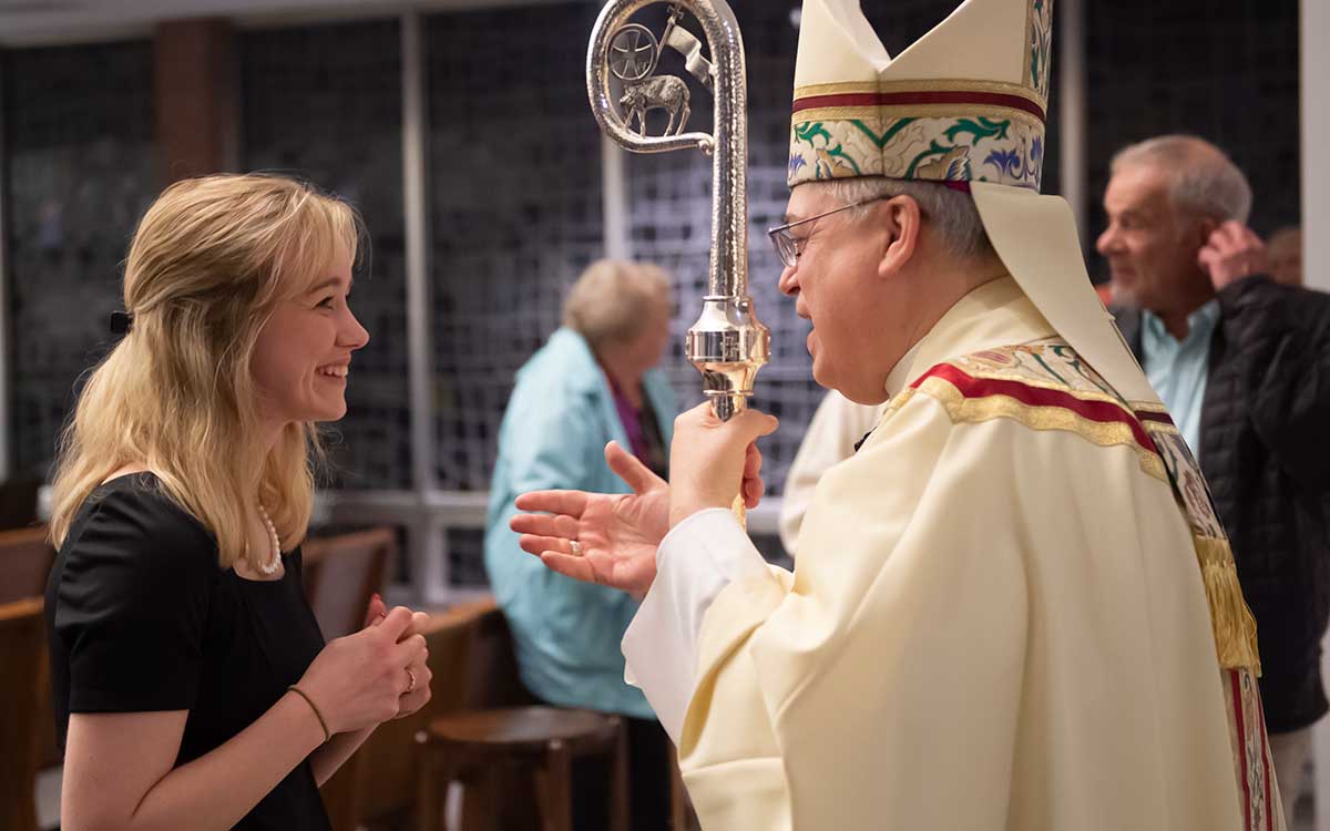 girl talking to the bishop