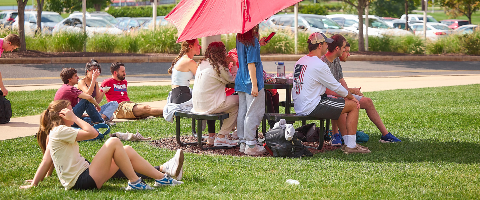 students on campus