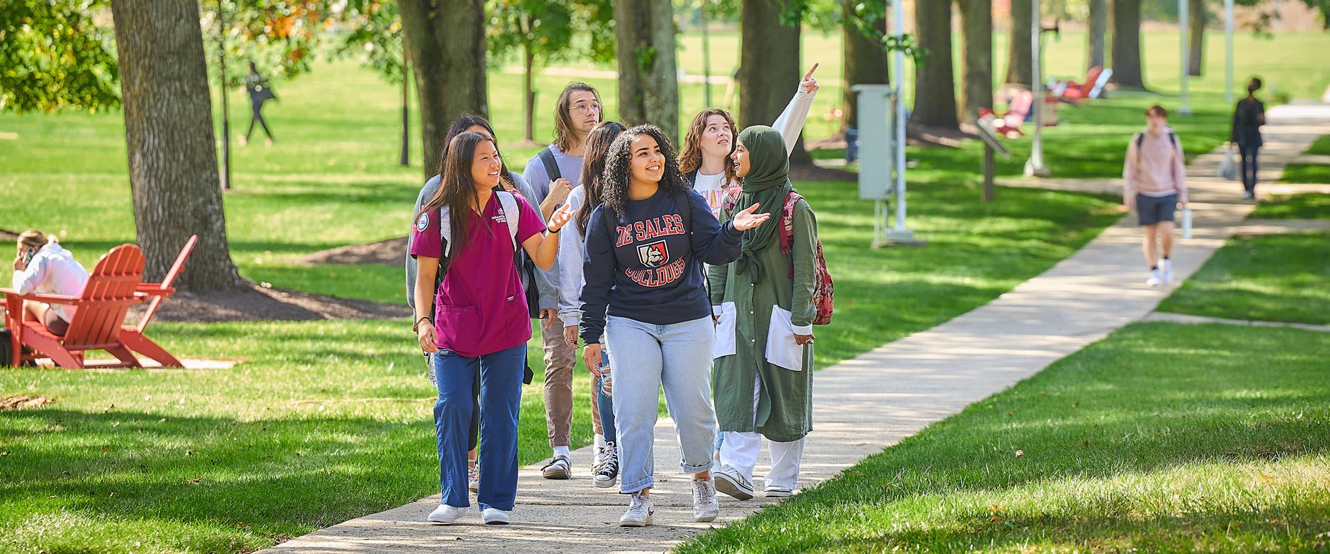 students on campus