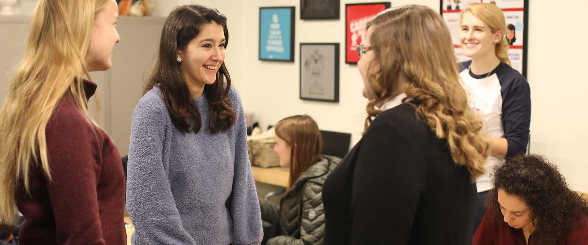 student getting a headshot photo