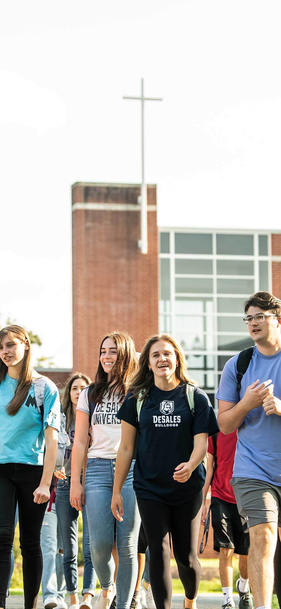 students walking on campus