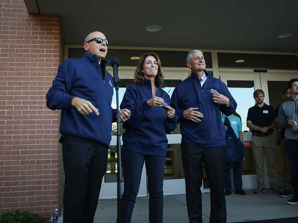 board members at a building dedication