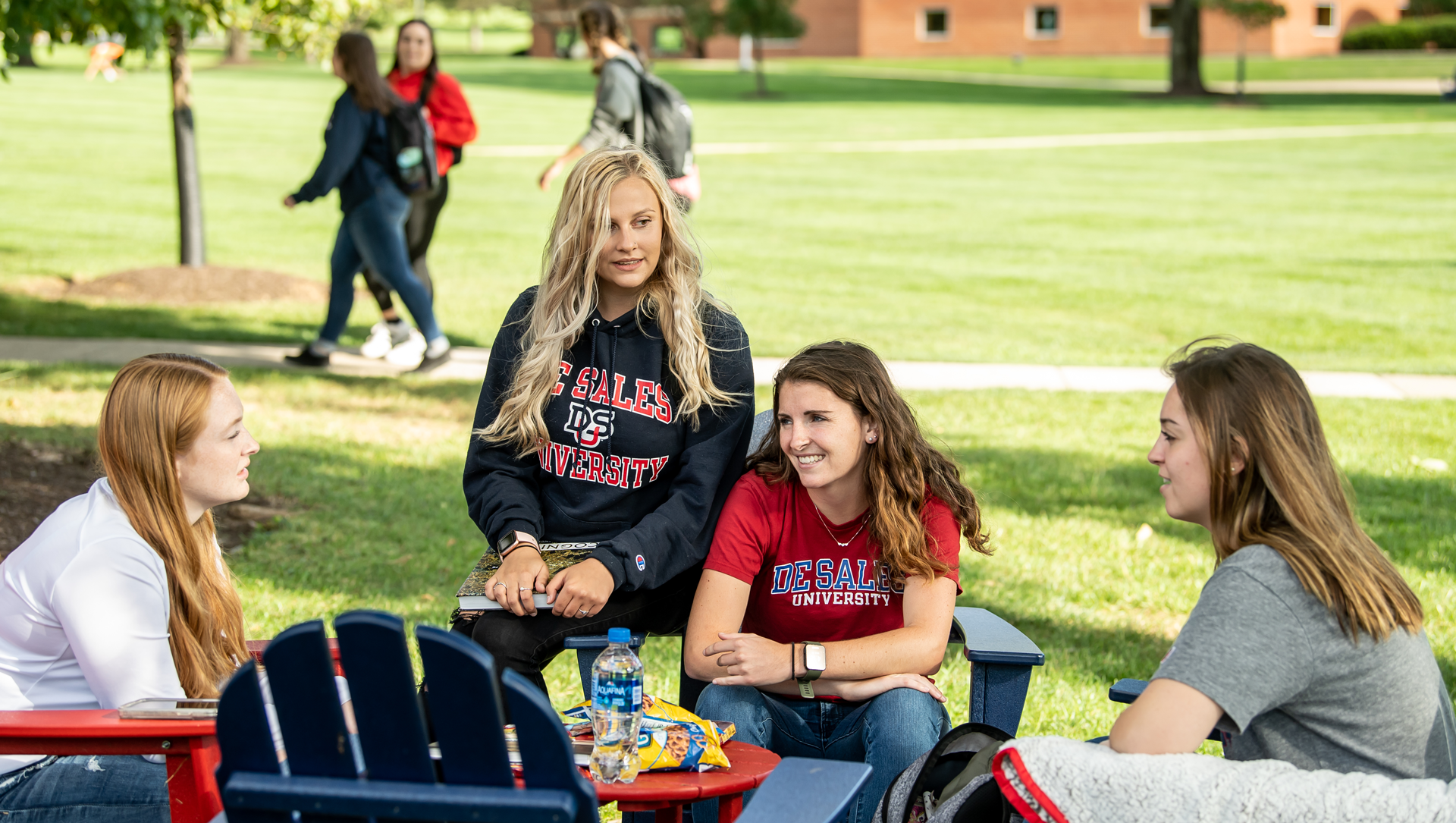 Students talking outside