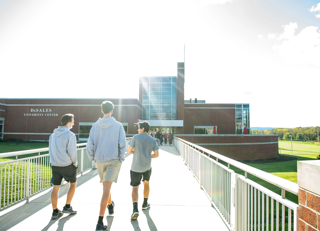 students walking on campus