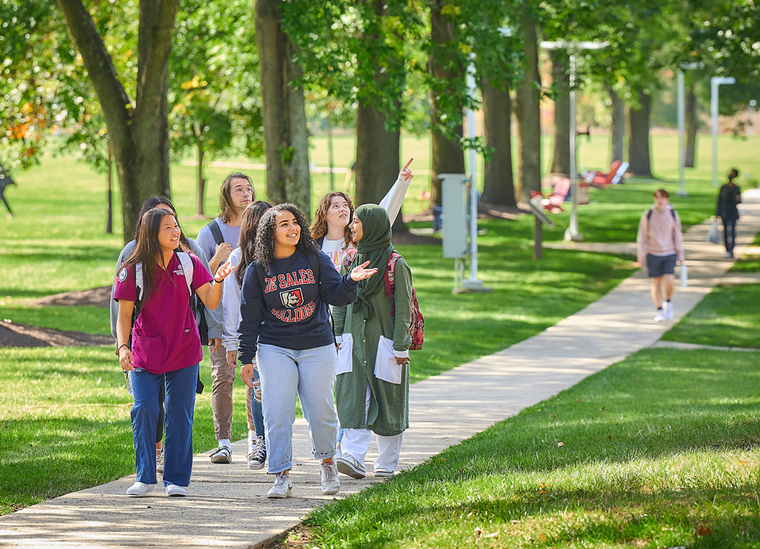 student on campus