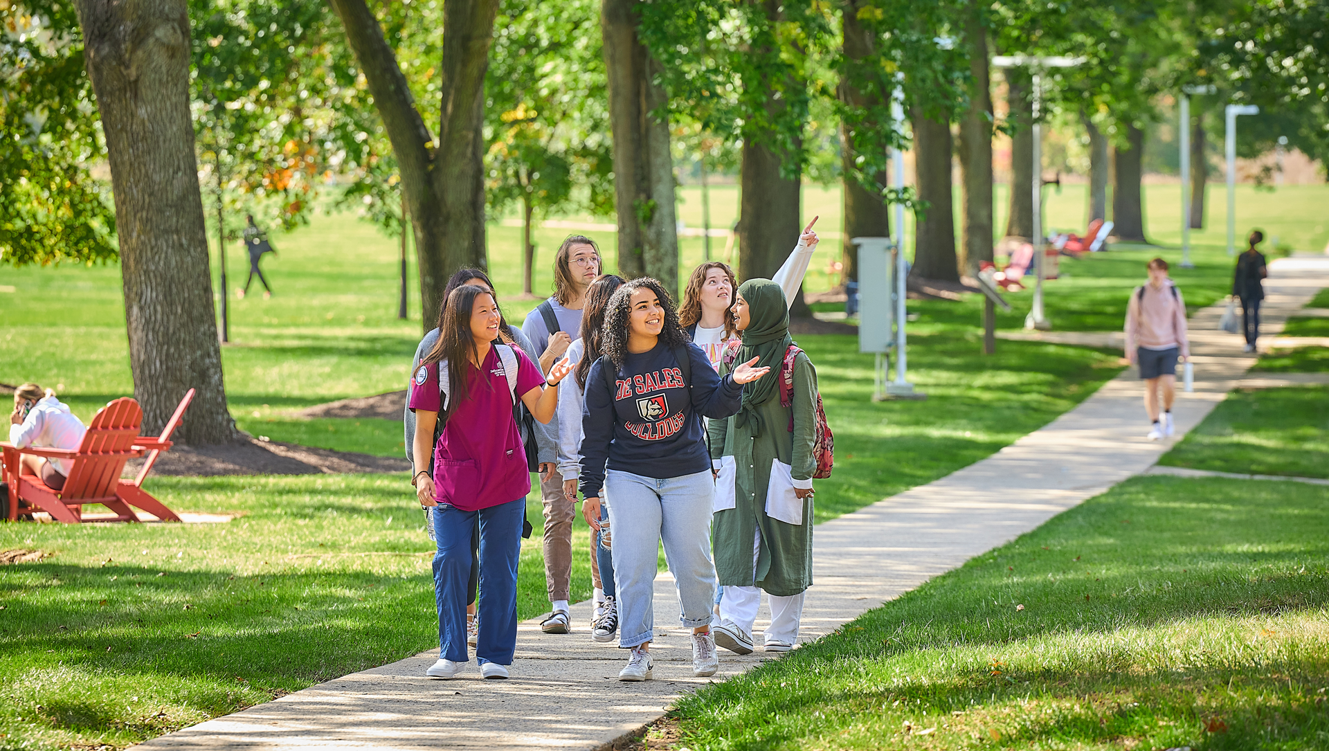 students on campus