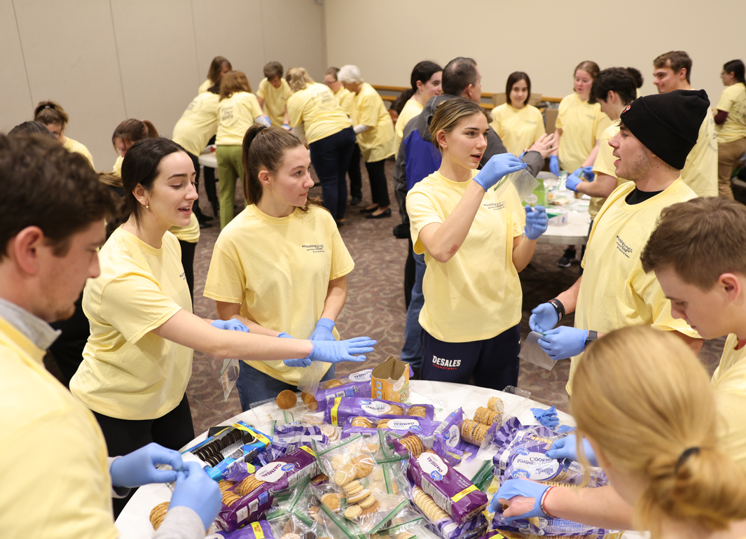 students participating in community service