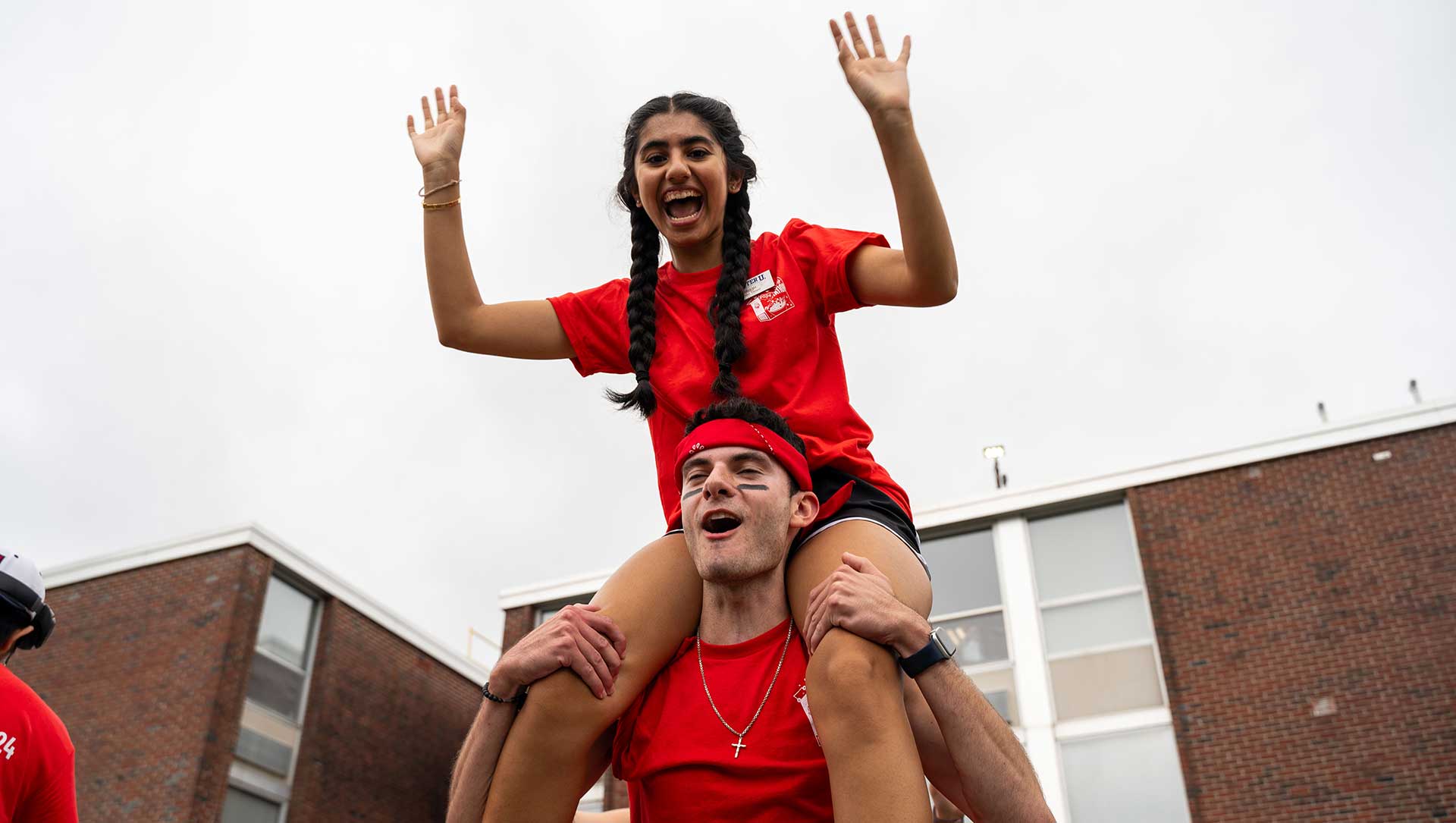 students celebrating during orientation