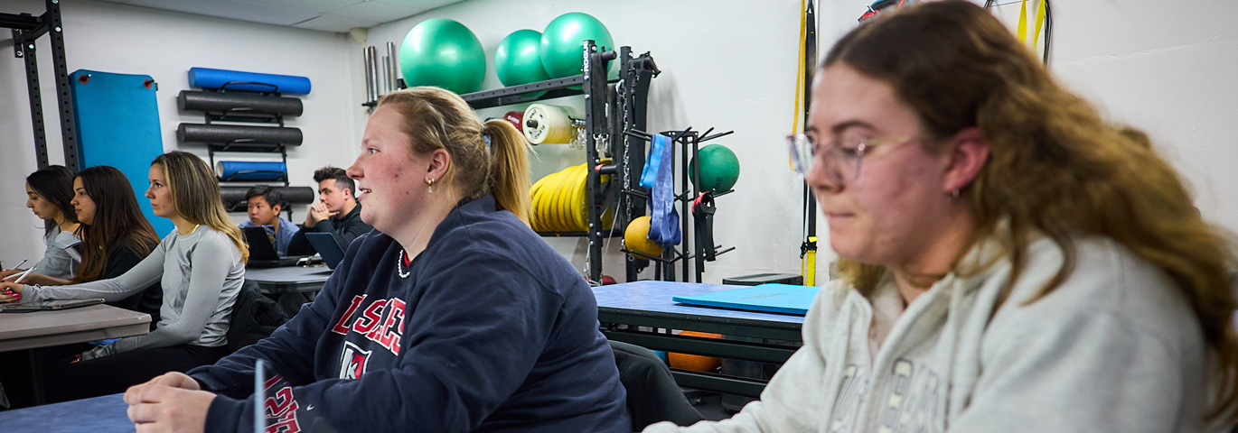 students in an exercise class