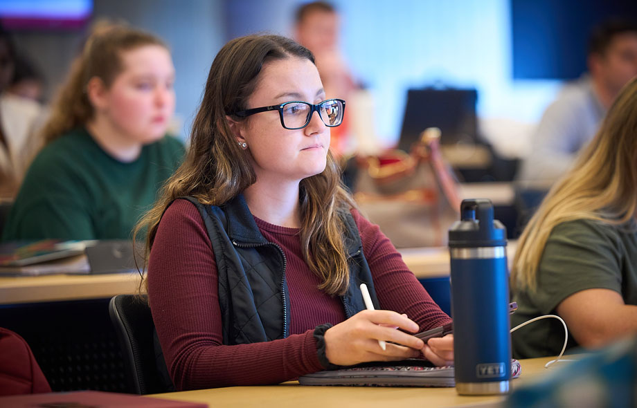 student in classroom