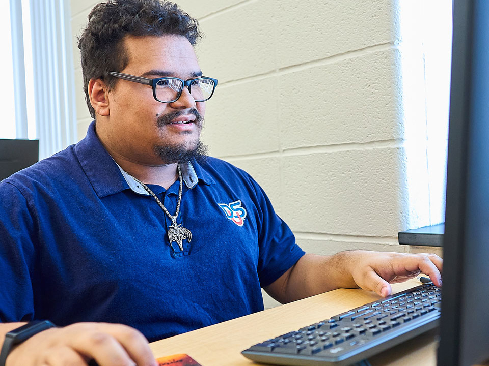 student on laptop