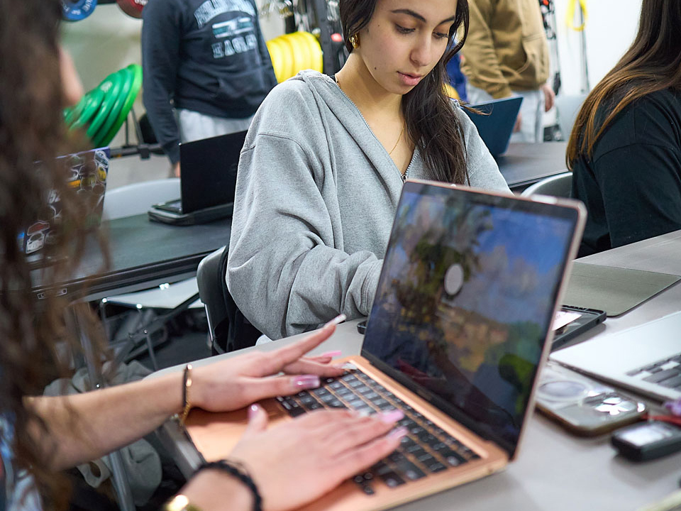 girl on a laptop