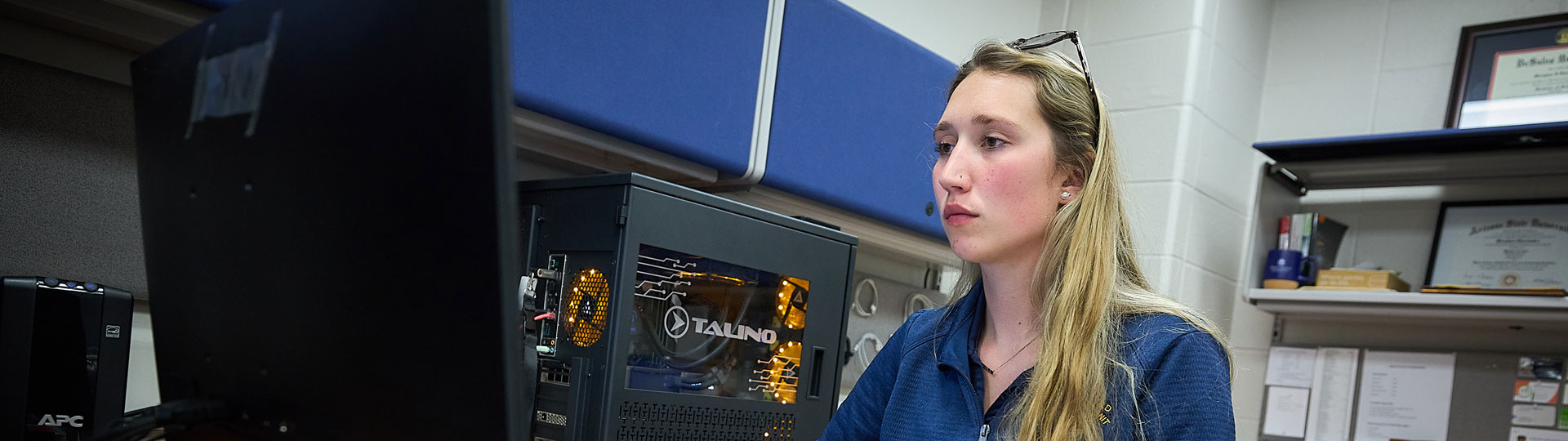 Girl working on a computer