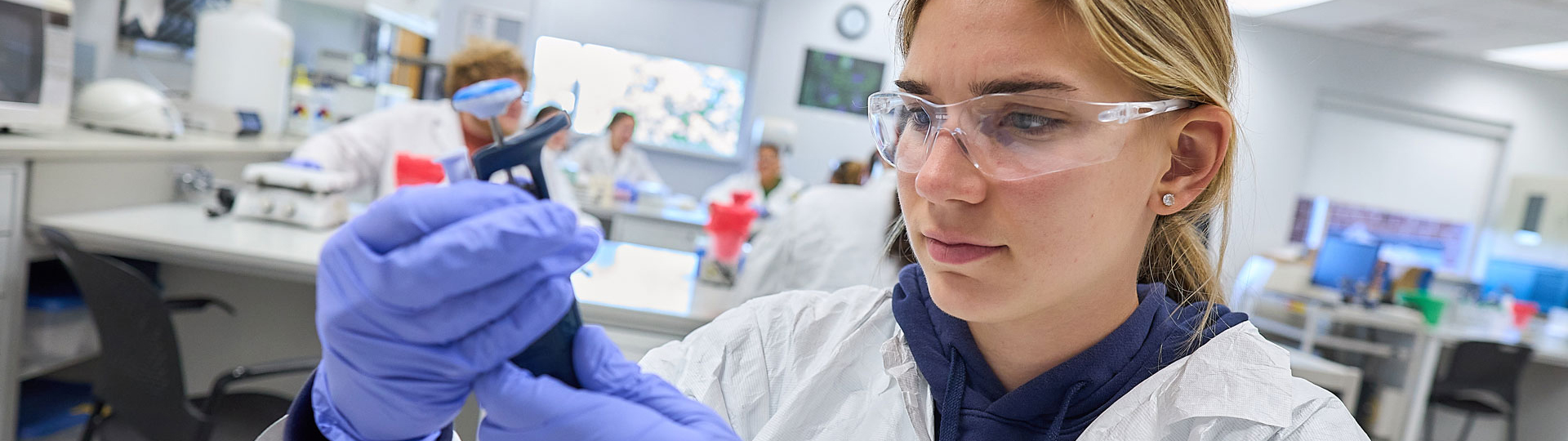 Girl in a science lab