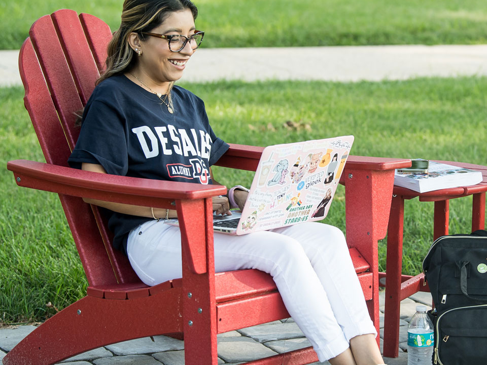 student with laptop