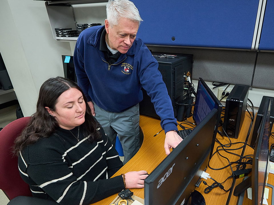 student using a computer