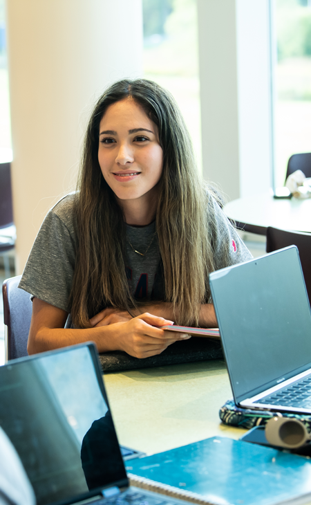 student in classroom