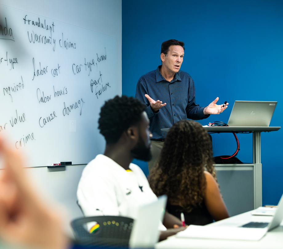 students in a data analytics class