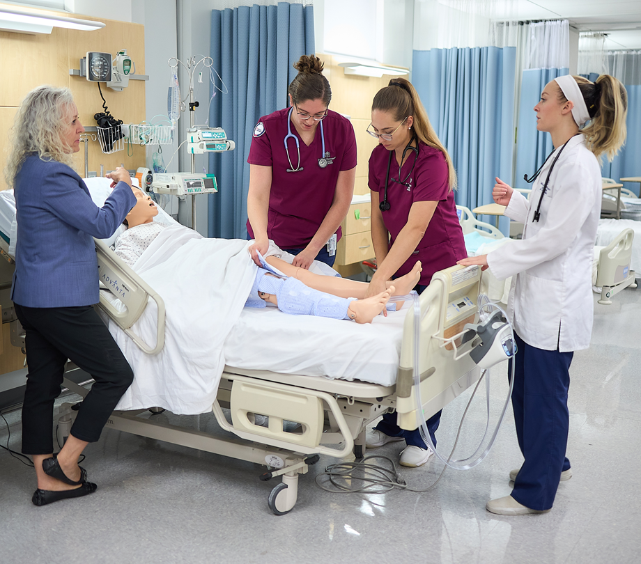 nursing students working together