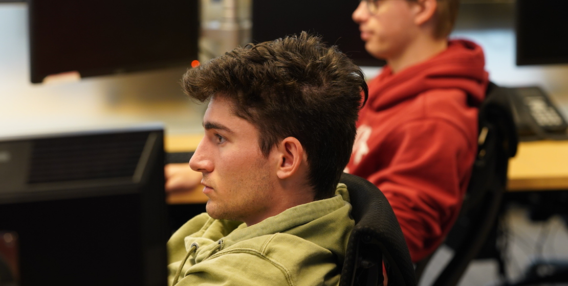 student sitting in class