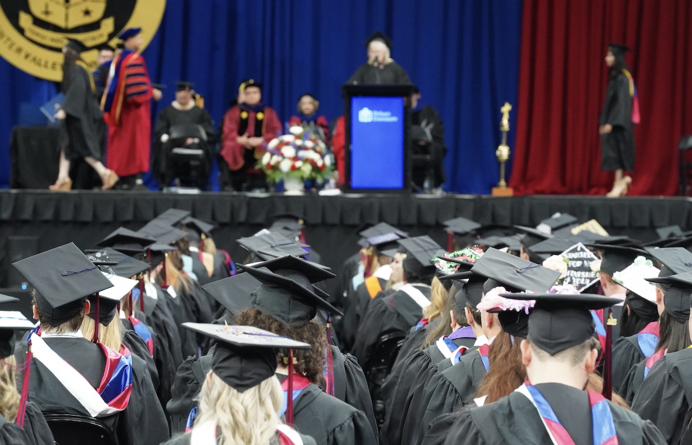 students at commencement