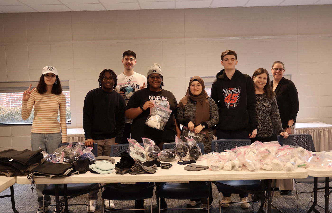 students packaging warm-weather essentials